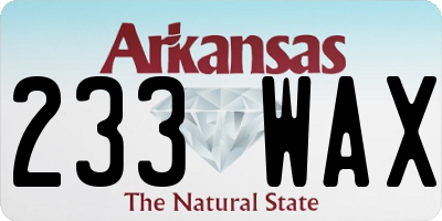 AR license plate 233WAX