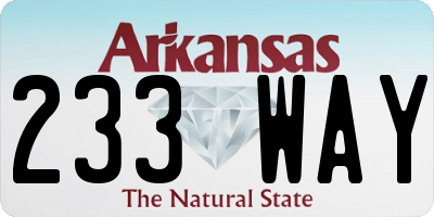 AR license plate 233WAY