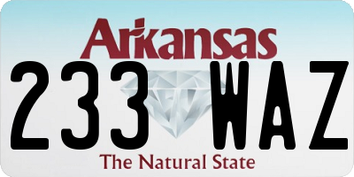 AR license plate 233WAZ
