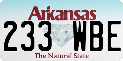 AR license plate 233WBE