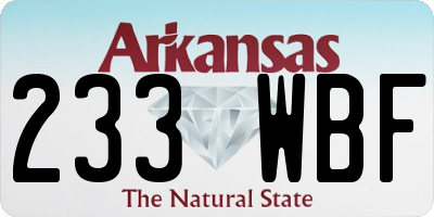 AR license plate 233WBF