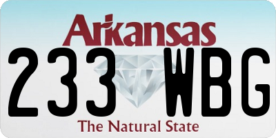 AR license plate 233WBG