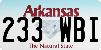 AR license plate 233WBI