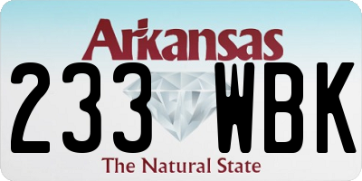 AR license plate 233WBK