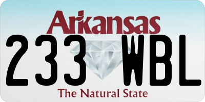 AR license plate 233WBL