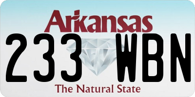 AR license plate 233WBN