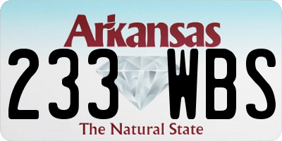 AR license plate 233WBS