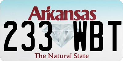 AR license plate 233WBT