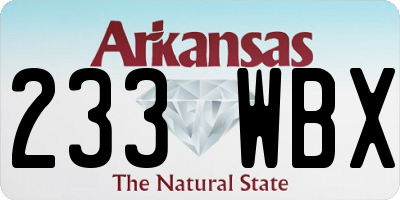 AR license plate 233WBX