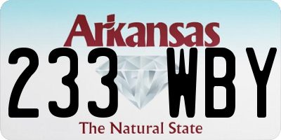 AR license plate 233WBY
