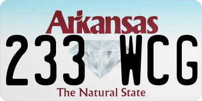 AR license plate 233WCG