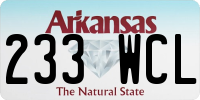 AR license plate 233WCL