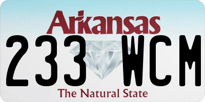 AR license plate 233WCM