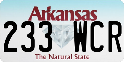 AR license plate 233WCR