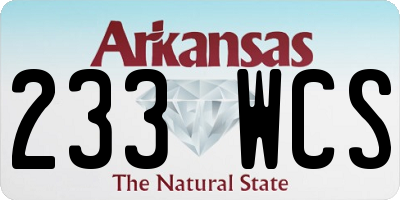 AR license plate 233WCS
