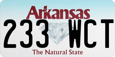 AR license plate 233WCT