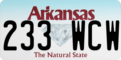 AR license plate 233WCW