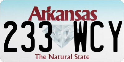 AR license plate 233WCY