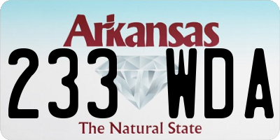 AR license plate 233WDA
