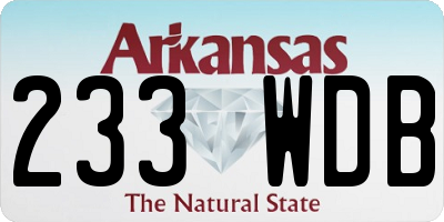 AR license plate 233WDB