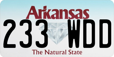AR license plate 233WDD