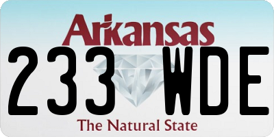 AR license plate 233WDE