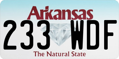 AR license plate 233WDF