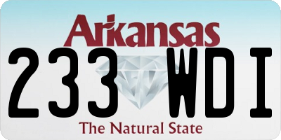 AR license plate 233WDI