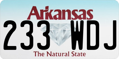 AR license plate 233WDJ