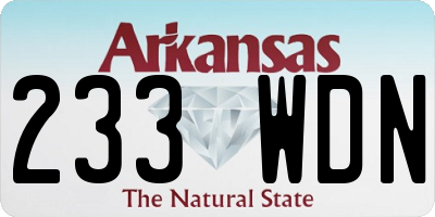 AR license plate 233WDN