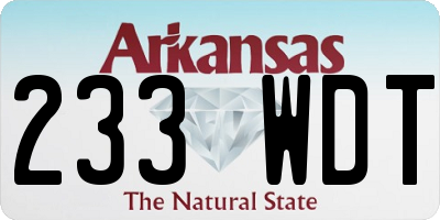 AR license plate 233WDT