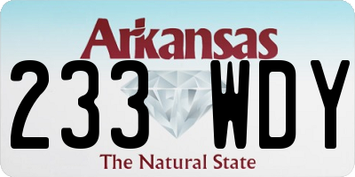 AR license plate 233WDY