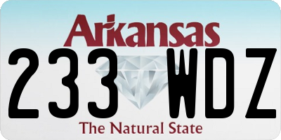 AR license plate 233WDZ