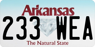 AR license plate 233WEA