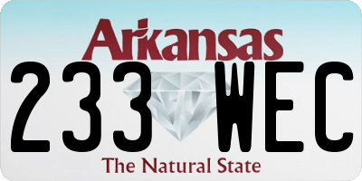 AR license plate 233WEC