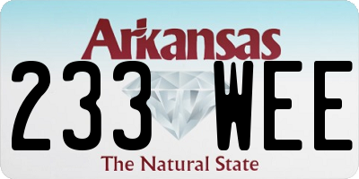 AR license plate 233WEE