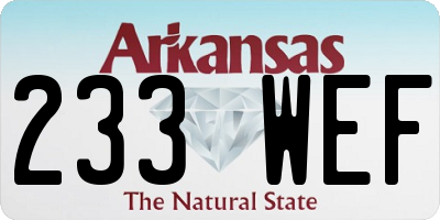 AR license plate 233WEF