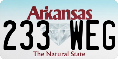 AR license plate 233WEG