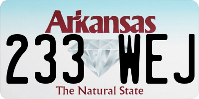 AR license plate 233WEJ