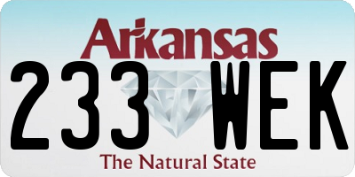 AR license plate 233WEK
