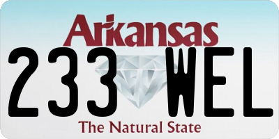 AR license plate 233WEL