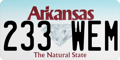 AR license plate 233WEM