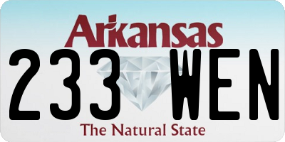 AR license plate 233WEN