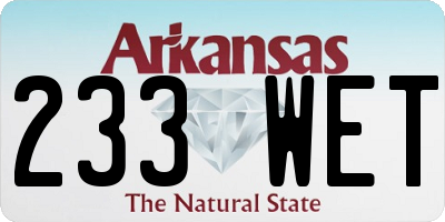 AR license plate 233WET