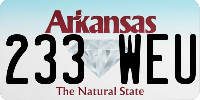 AR license plate 233WEU