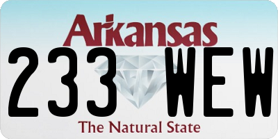AR license plate 233WEW