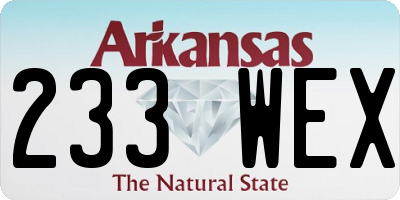 AR license plate 233WEX