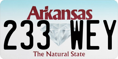 AR license plate 233WEY