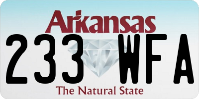 AR license plate 233WFA
