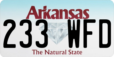 AR license plate 233WFD